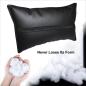 Preview: Auto Nackenkissen 20x30cm Nackenpolster Leder Schwarz mit Druck Design Smiley